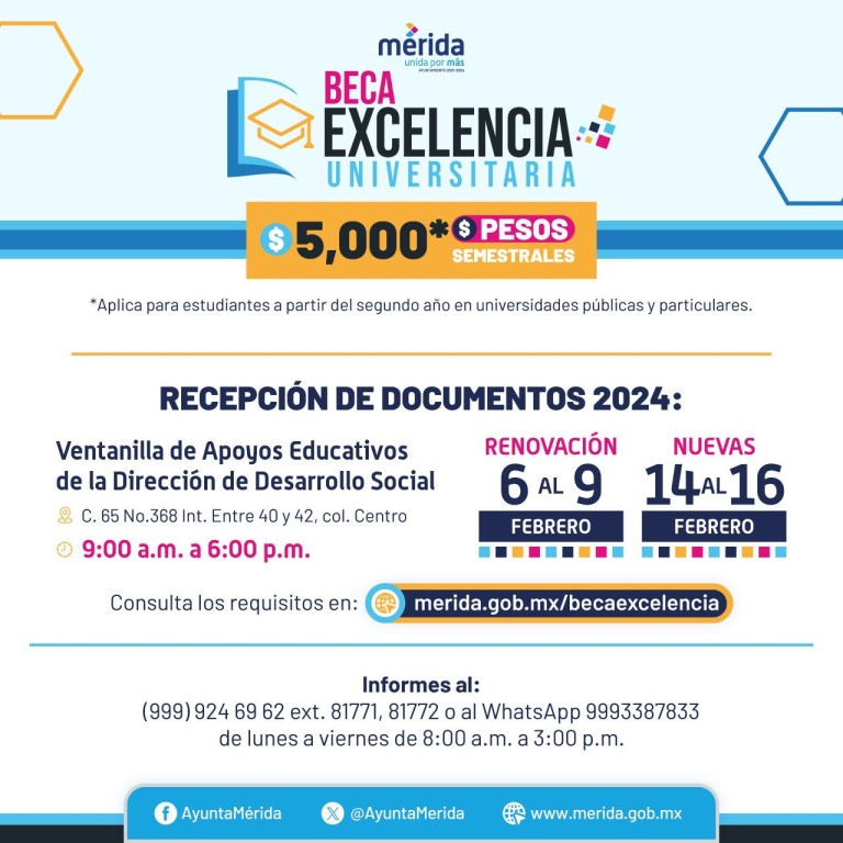 El ayuntamiento de Mérida entregará becas a universitarios