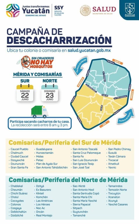 Realizarán campaña de descacharrización en Mérida este fin de semana