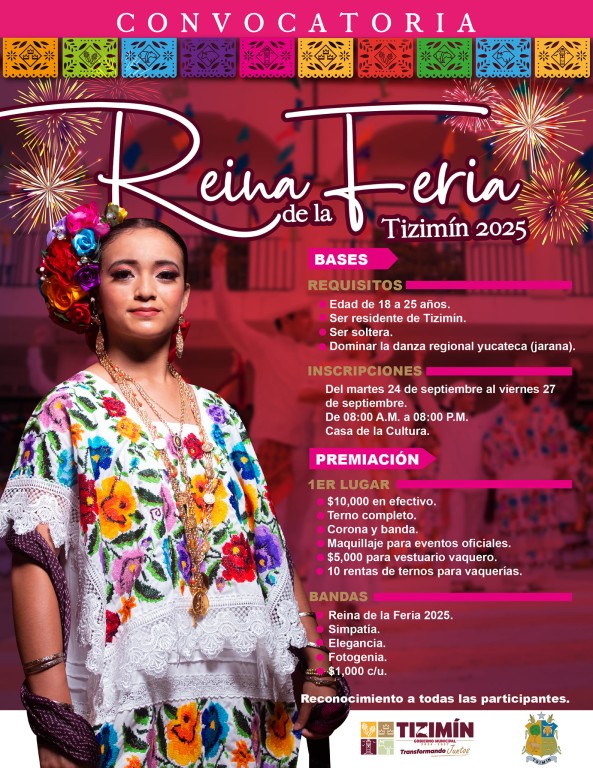 Convocan a jóvenes a incribirse al Certamen Reina de la Feria de Tizimín 2025