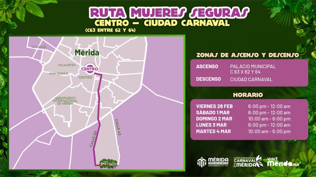 Transporte gratuito para el Carnaval de Mérida 2025