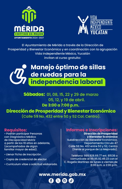 Ofrecerán cursos para personas en silla de ruedas en Mérida