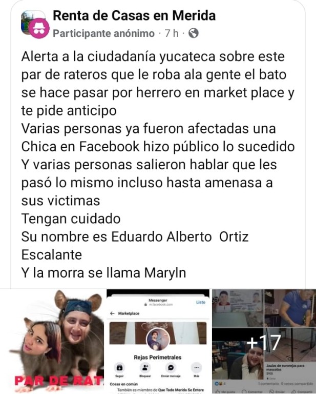 Alerta por herrero defraudador en Mérida