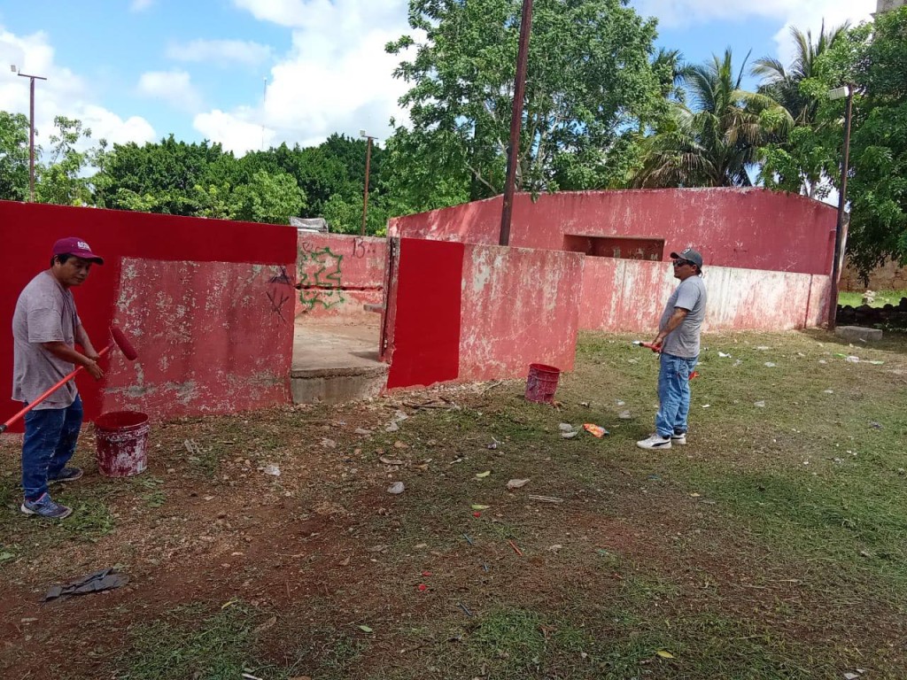 Mejoran espacios educativos y deportivos en comisarías de Tizimín