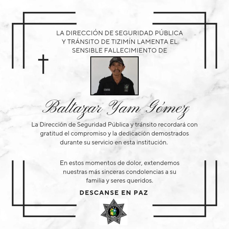 1 Rinden homenaje póstumo a elemento policiaco de Tizimín