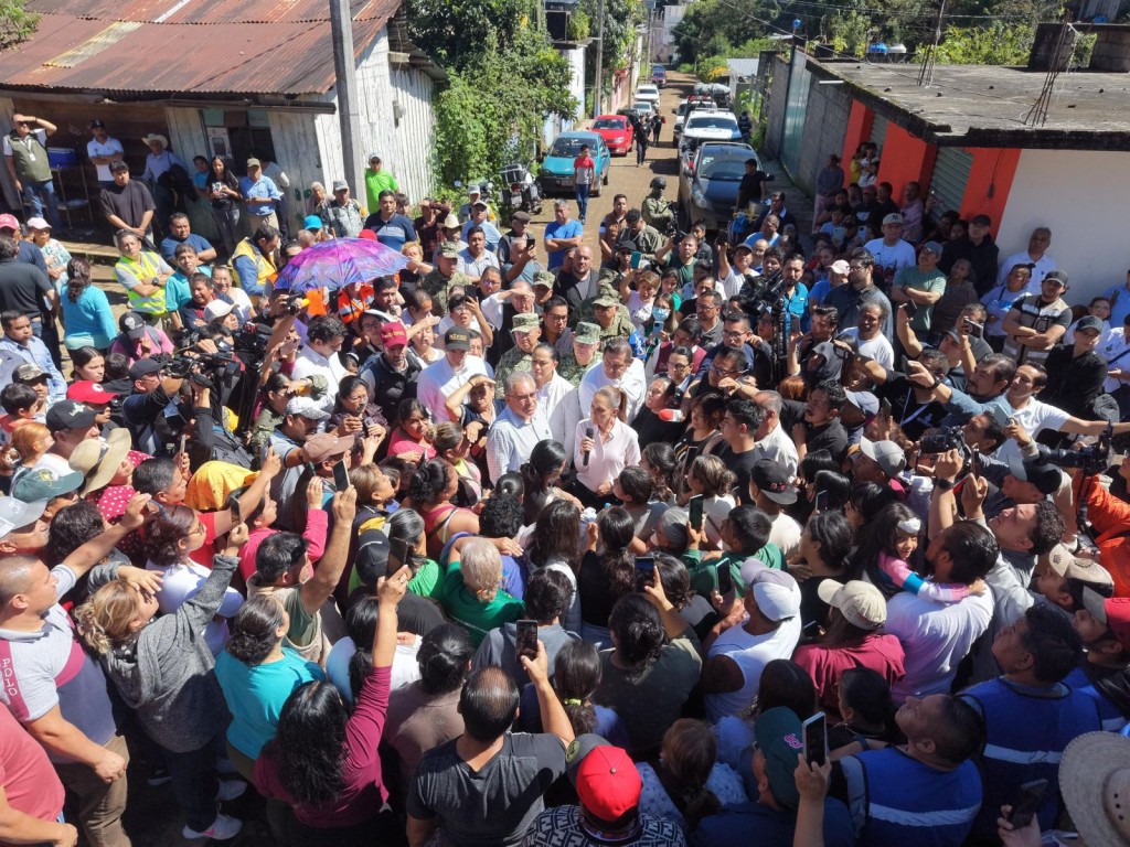 Visita Claudia Sheinbaum a damnificados en Puebla, Veracruz e Hidalgo