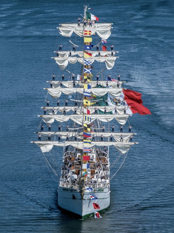 Llega este lunes a Progreso el velero Cuauhtémoc de la Armada de México.