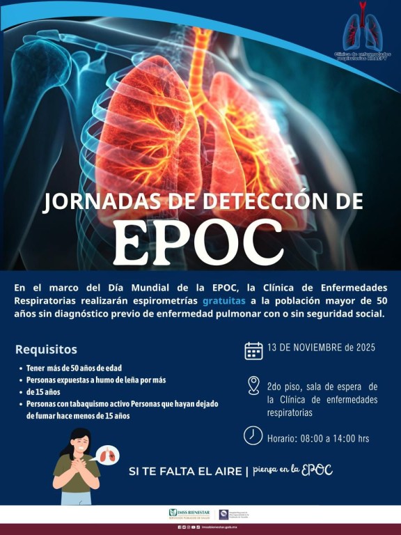 Anuncian Jornadas gratuitas de detección de EPOC