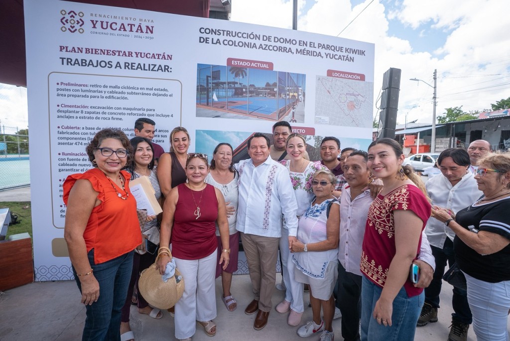 Supervisa gobernador avance de domo en parque K’íiwik en Mérida; inversión de 3.5 mdp