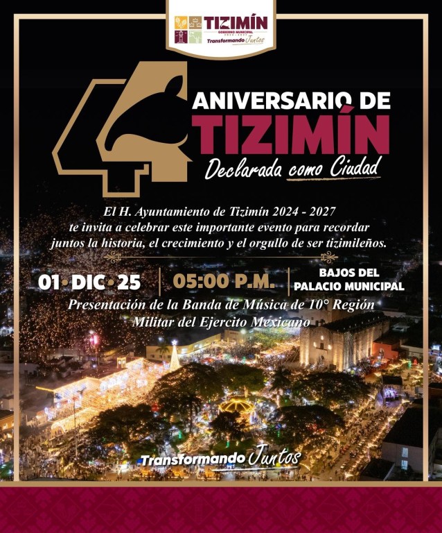 Celebrarán el XLIV aniversario de Tizimín como ciudad