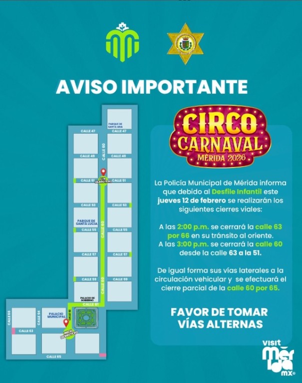 Tome precauciones este jueves por el Desfile Infantil, pues habr&aacute; cierre de calles