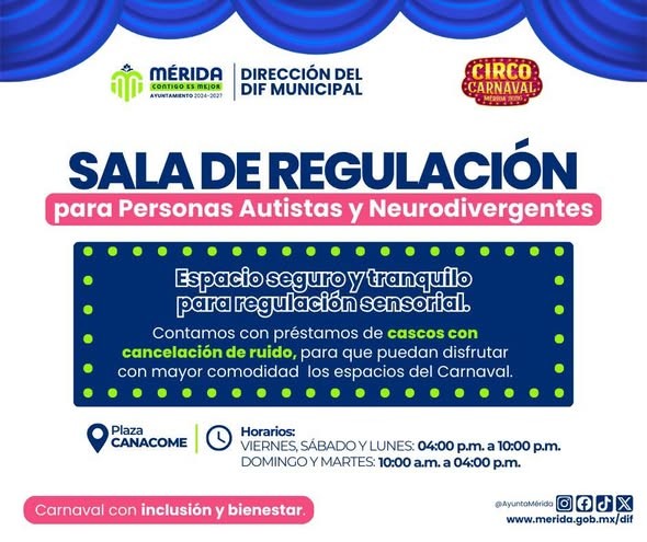 Cuenta Carnaval de M&eacute;rida con un espacio para personas autistas