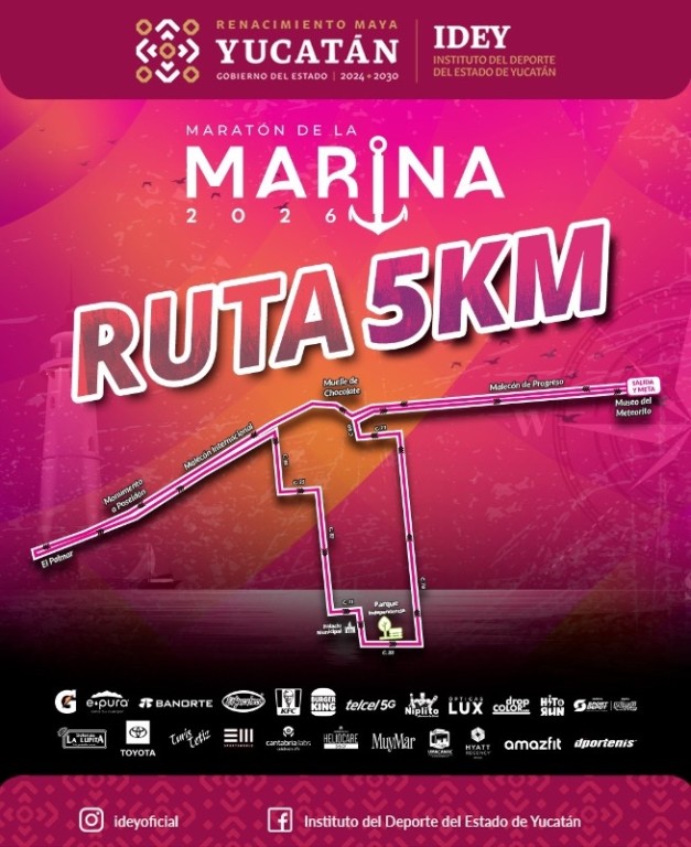 Anuncian ruta de 5 Km para el Marat&oacute;n de la Marina 2026