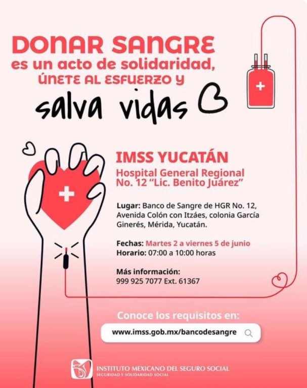 Se une IMSS Yucat&aacute;n al Segundo Marat&oacute;n Nacional de Donaci&oacute;n de Sangre Altruista