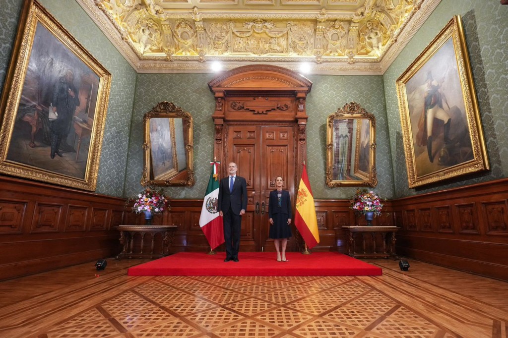 Recibe la presidenta Claudia Sheinbaum en Palacio Nacional al rey Felipe VI de España