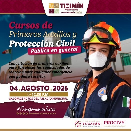 Invitan a curso gratuito de primeros auxilios, en Tizimín