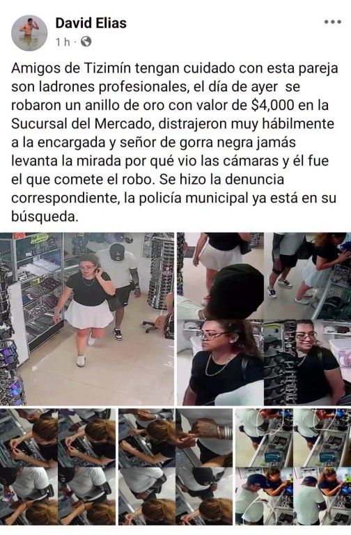 Reportan fraude virtual y presunto robo en joyer&iacute;a de Tizim&iacute;n