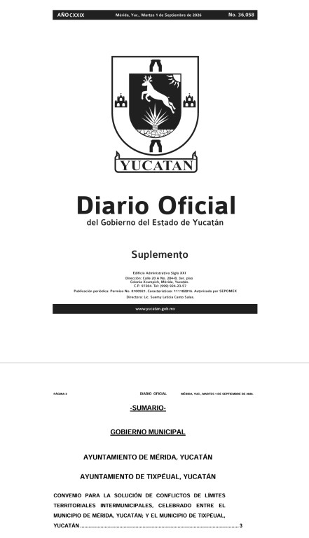 Tendrán nuevos límites territoriales Mérida y Tixpéual, desde este miércoles