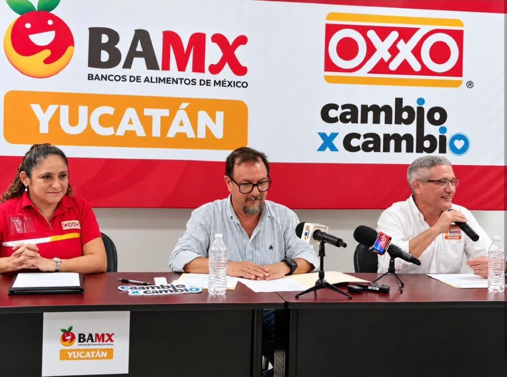 Arranca el programa “Cambio por Cambio” de Oxxo, beneficiando al Banco de Alimentos de Yucatán