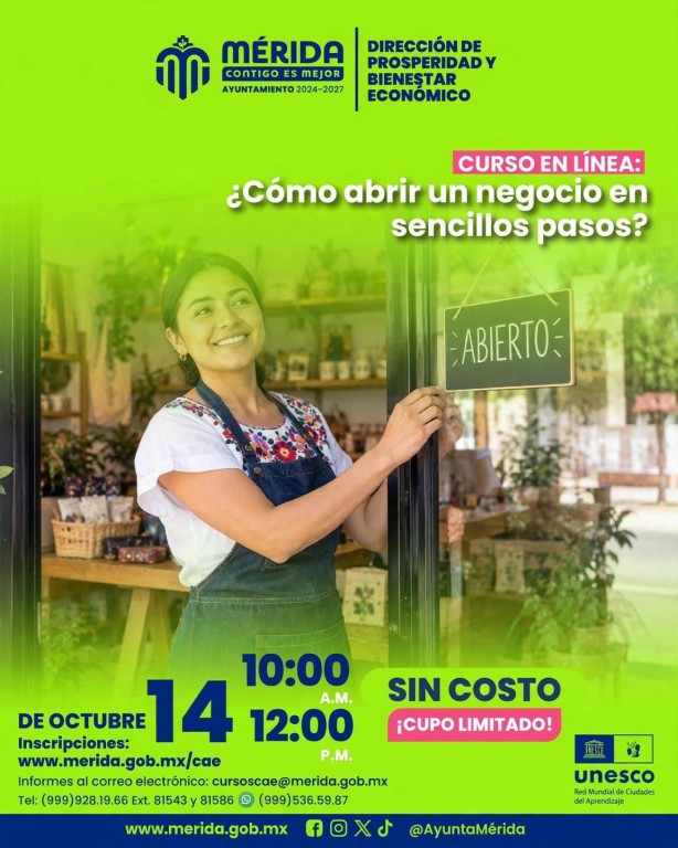Invitan a curso en l&iacute;nea para formalizar negocios, en M&eacute;rida