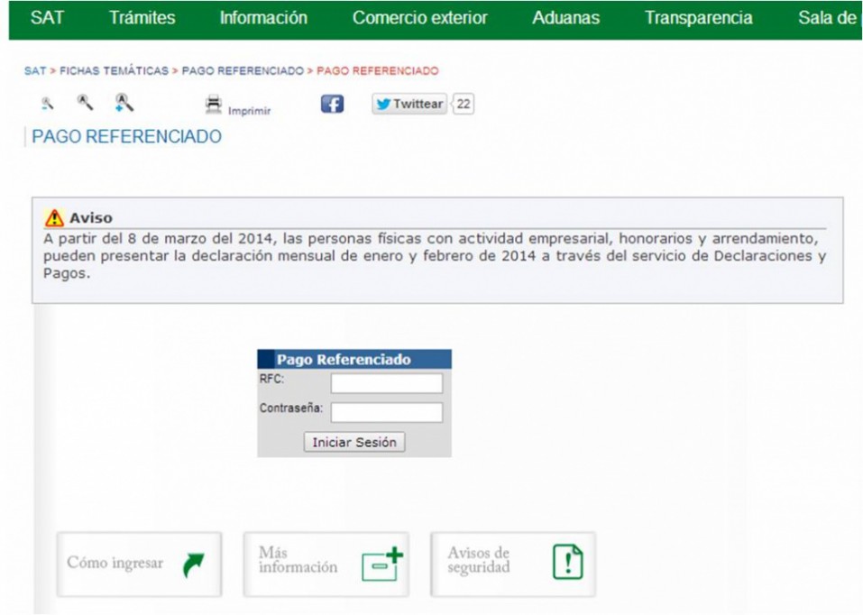 Listo el portal del SAT para recibir declaraciones mensuales de 2014