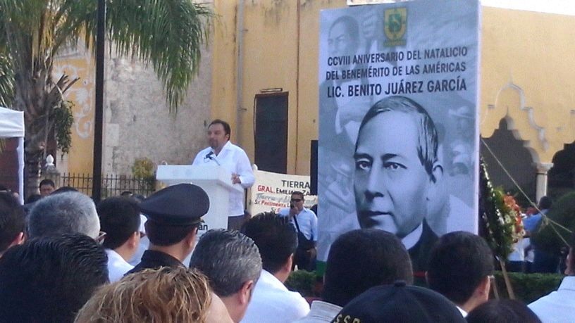 Conmemoran el 208 aniversario del natalicio de Benito Juárez