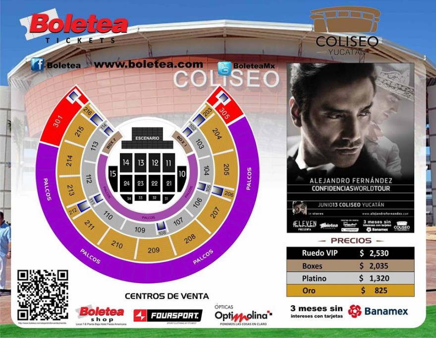 Ya a la venta los boletos para el concierto de Alejandro Fernández