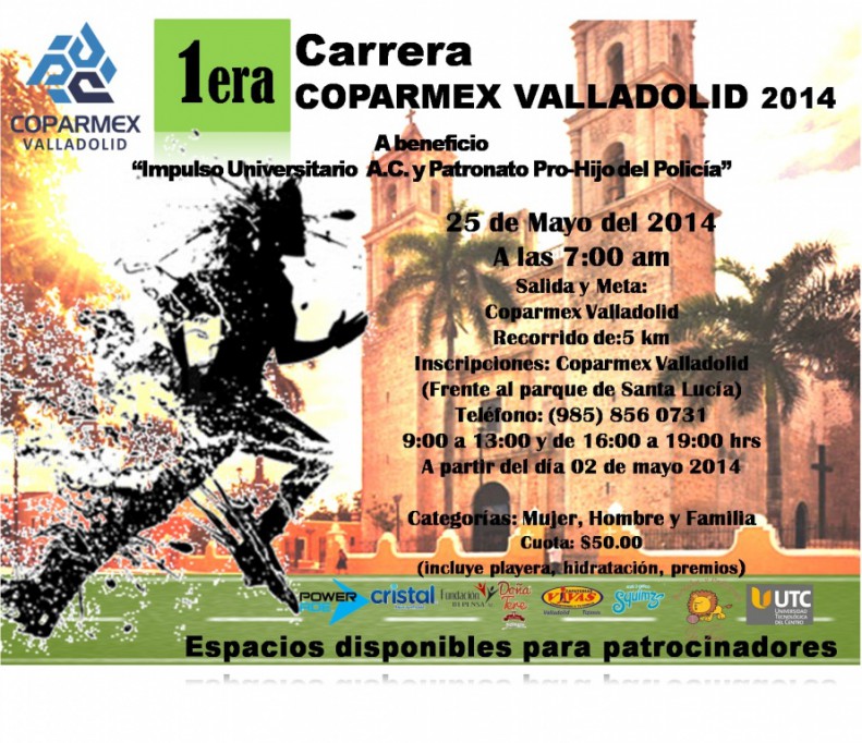 Coparmex Valladolid organiza carrera familiar con fines altruistas