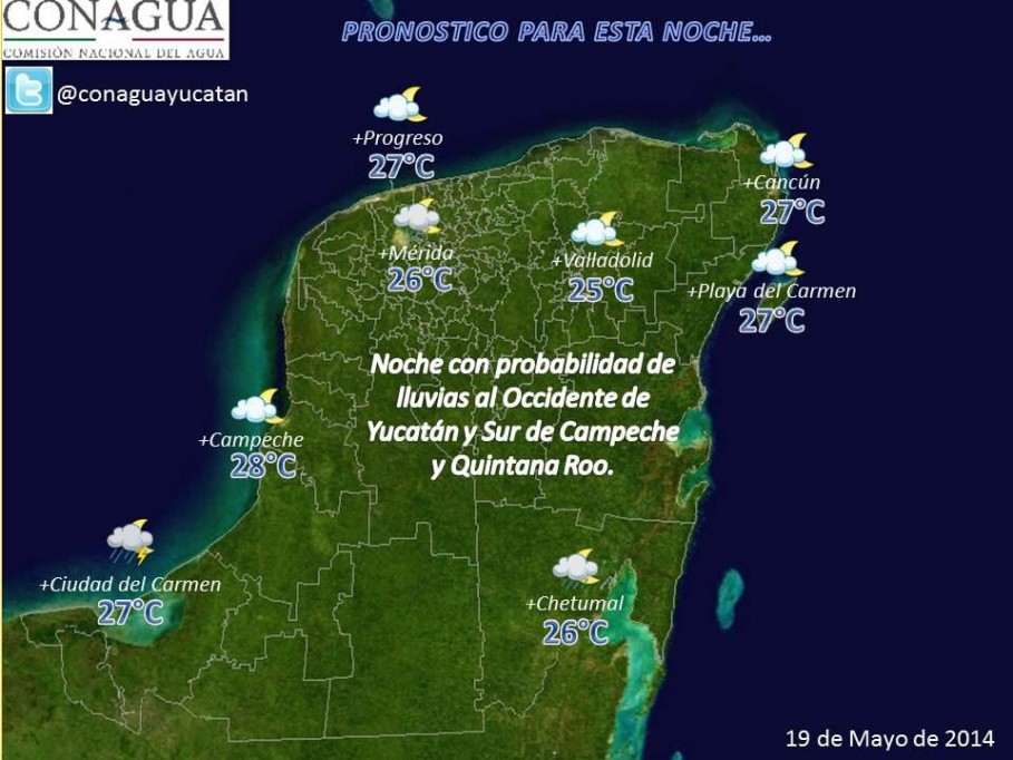 Continuarán condiciones de cielo nublado y lluvias