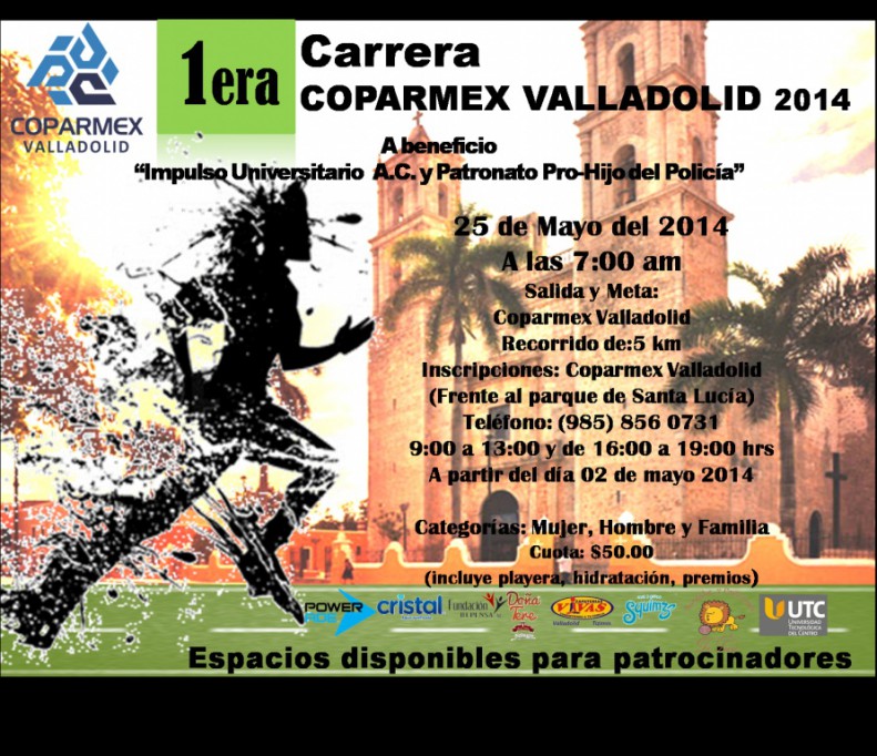 Coparmex Valladolid invita a su 1ª Carrera Familiar 2014