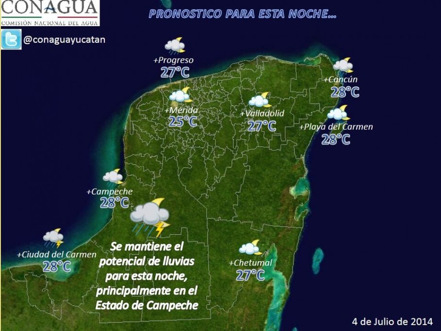 Temperaturas calurosas y lluvias por la tarde para fin de semana