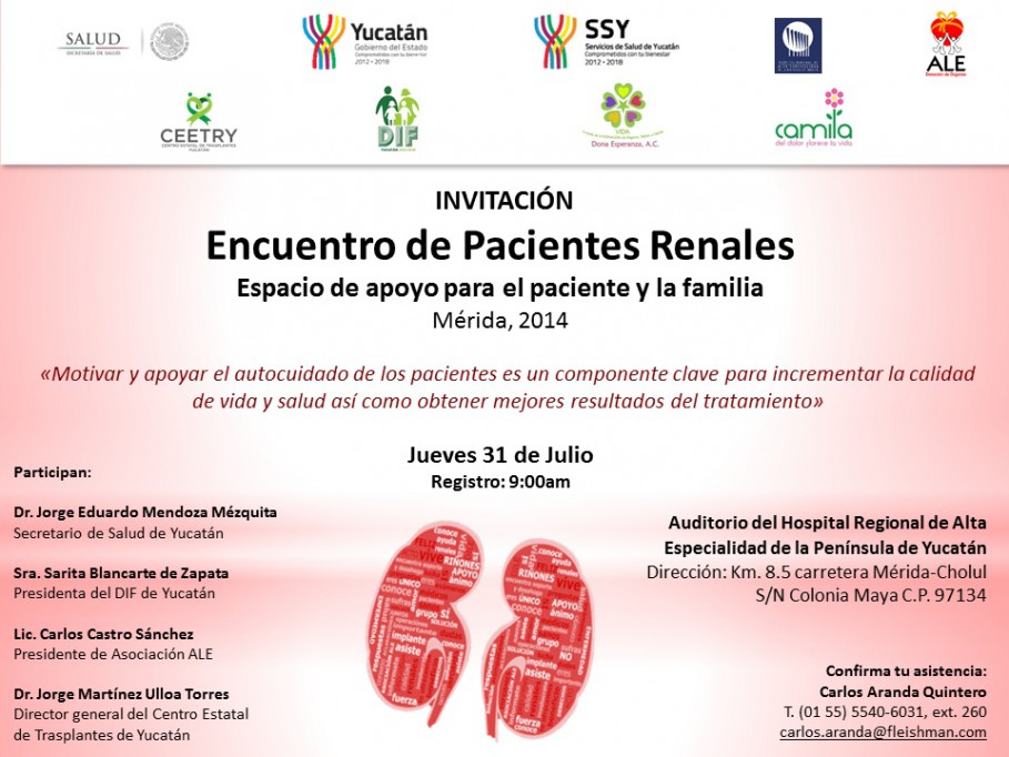 Este 31 de julio será el encuentro regional de pacientes renales