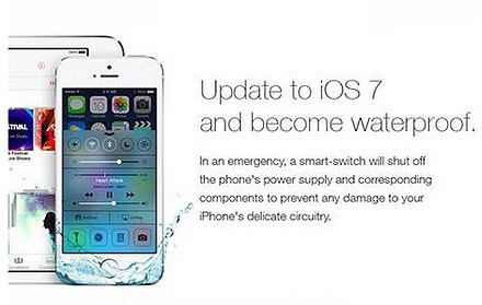 Anuncio falso del sistema iOS7 hace que usuarios sumerjan su iPhone en el agua