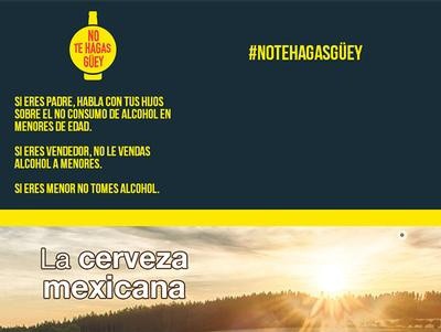 Cerveceros de México promueve la campaña "No Te Hagas Güey"