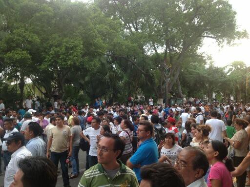 Manifestación de más de nueve horas de Docentes Unidos por Yucatán