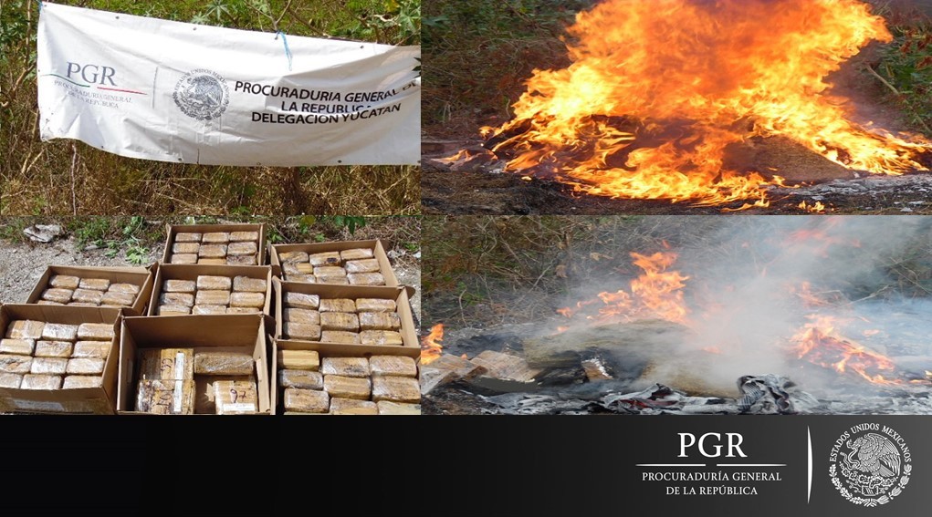 PGR incinera más de 137 kilos de narcóticos en Yucatán