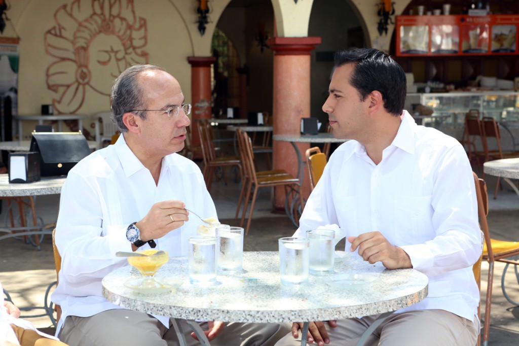 Felipe Calderón y Mauricio Vila en apoyo a la Marca Mérida