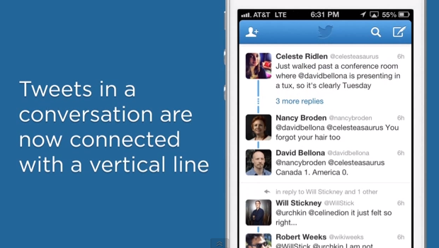 Twitter muestra nueva actualización y hacer más visible las conversaciones