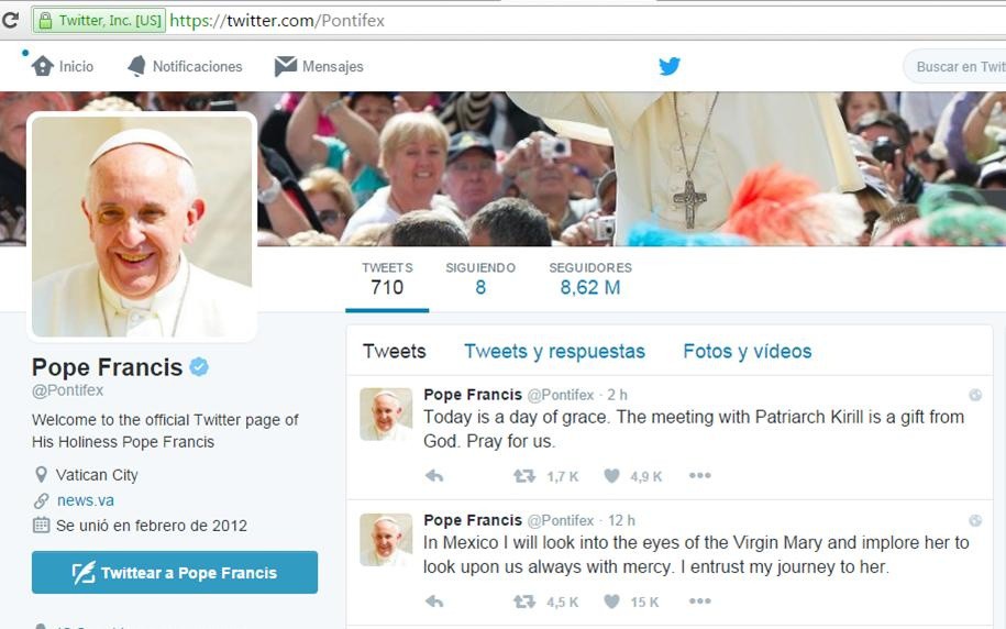 @Pontifex en Twitter