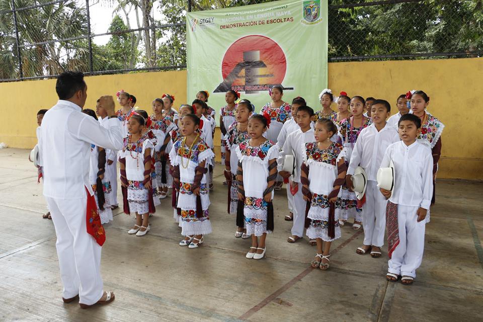 Niños de Xocén ganan concurso de Himno Nacional en Lengua Maya