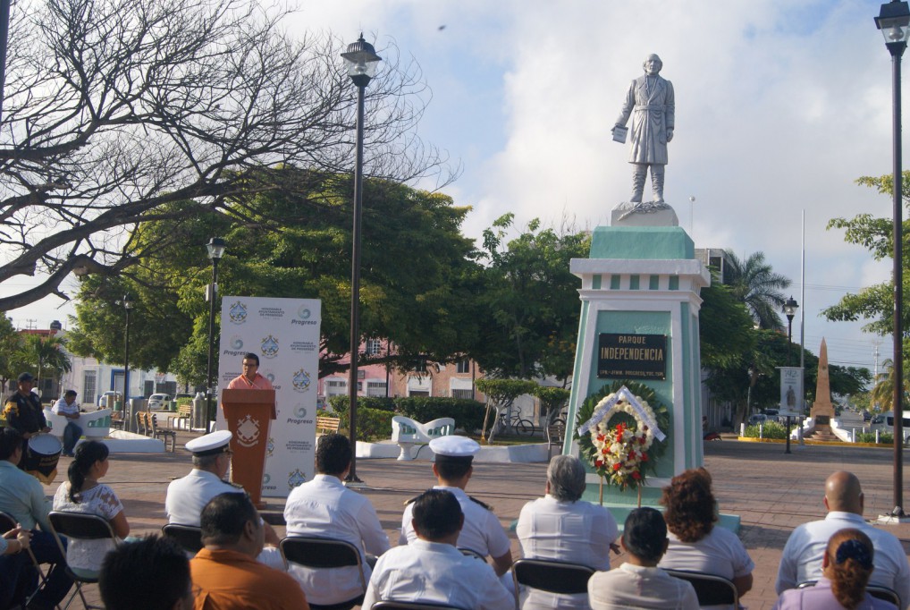 Progreso: Conmemoran el aniversario luctuoso de Miguel hidalgo y Costilla en Progreso.