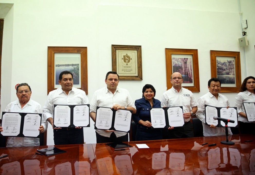 Segey y SSG firman convenio Escudo Yucatán
