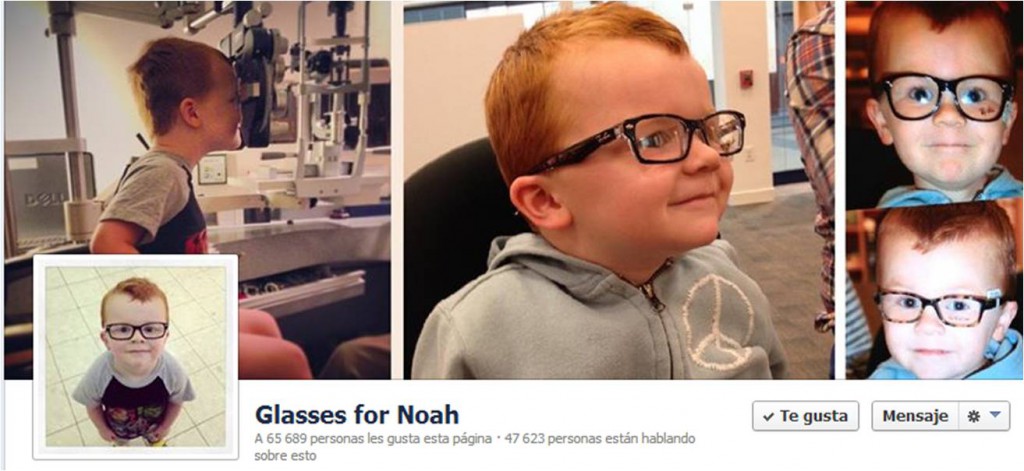 Una mamá hace una campaña en Facebook para que su hijo use lentes