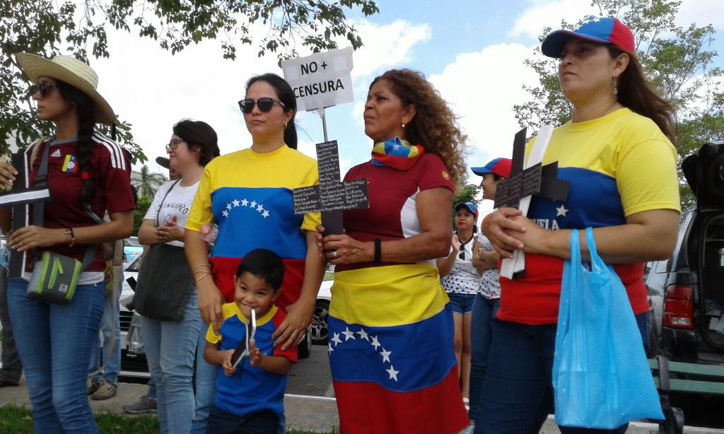Protesta venezolana en Yucatán