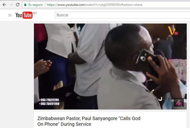 Pastor africano habla con Dios, ¡por celular!