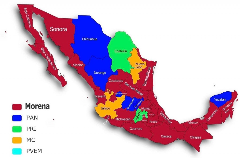 Así luce el mapa político de México después de las Elecciones