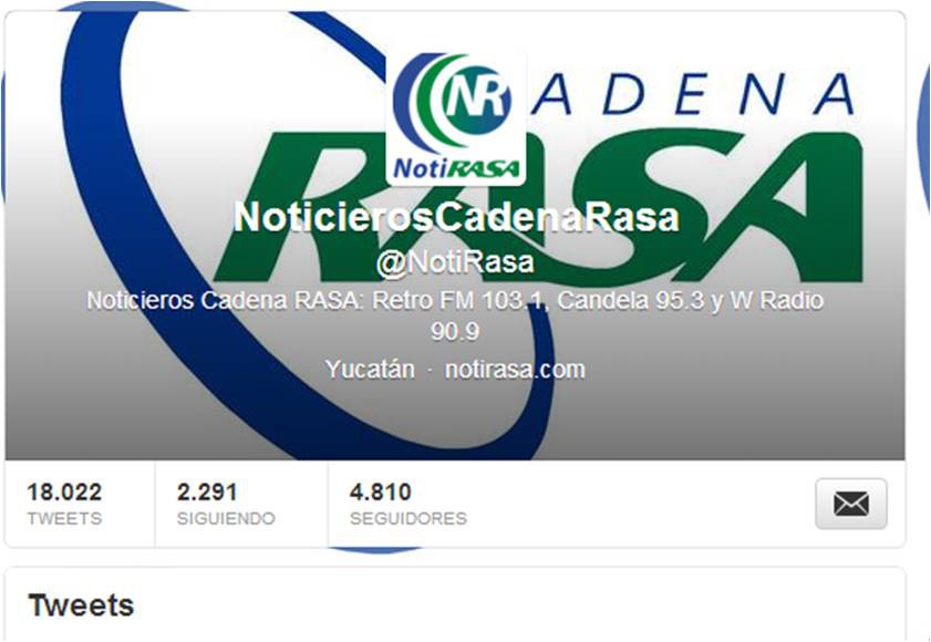 Noticieros Cadena Rasa también se encuentra en la red.