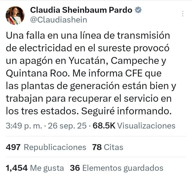 Más de cinco millones de habitantes afectados por apagón Más de cinco millones de habitantes afectados por apagón