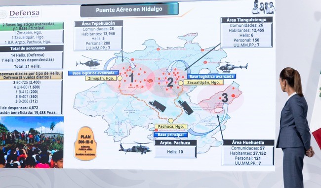 Activan en hidalgo 3 centros de mando con 111 puentes aéreos para atender a comunidades afectadas por las lluvias Activan en hidalgo 3 centros de mando con 111 puentes aéreos para atender a comunidades afectadas por las lluvias