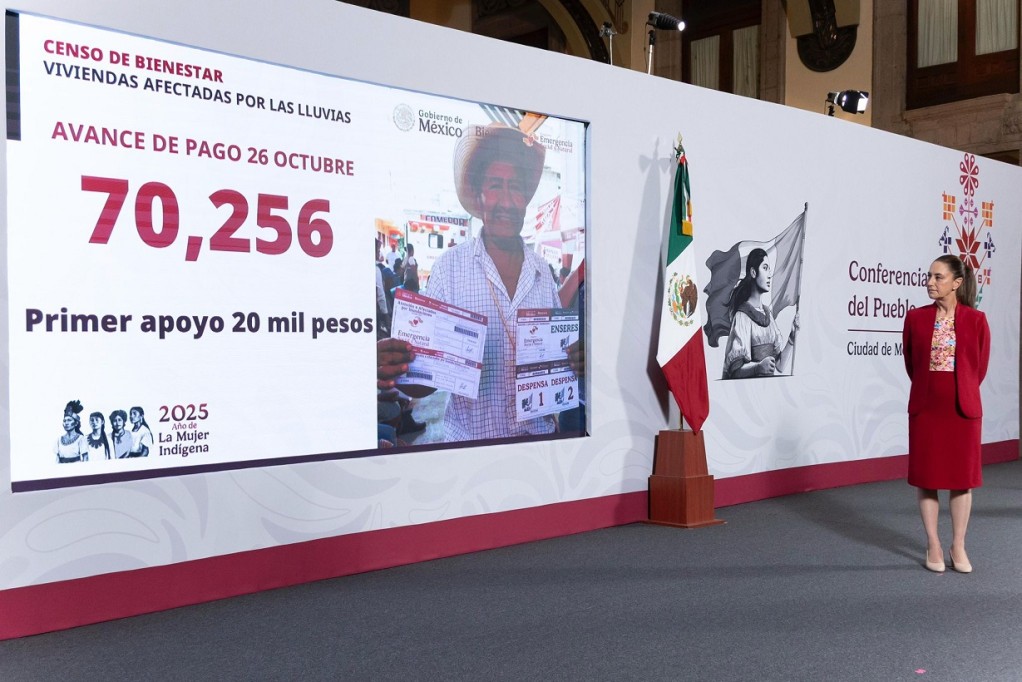 Gobierno Federal ha otorgado 70 mil 256 apoyos a personas afectadas por las lluvias