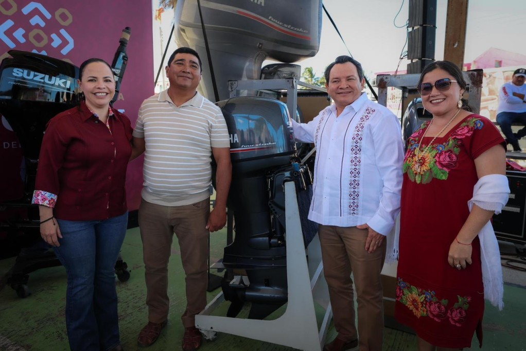 Entregan 177 motores para fortalecer la pesca en Yucatán